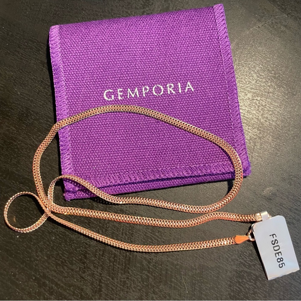 Gemporia rose gold flat chain necklace